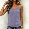 thumbnail image 5 of ClodeEU Women's V Neck Spaghetti Strap Tank Top, Casual Loose Fit Solid Color Sleeveless Tops Purple,Women's Plus S, 5 of 7