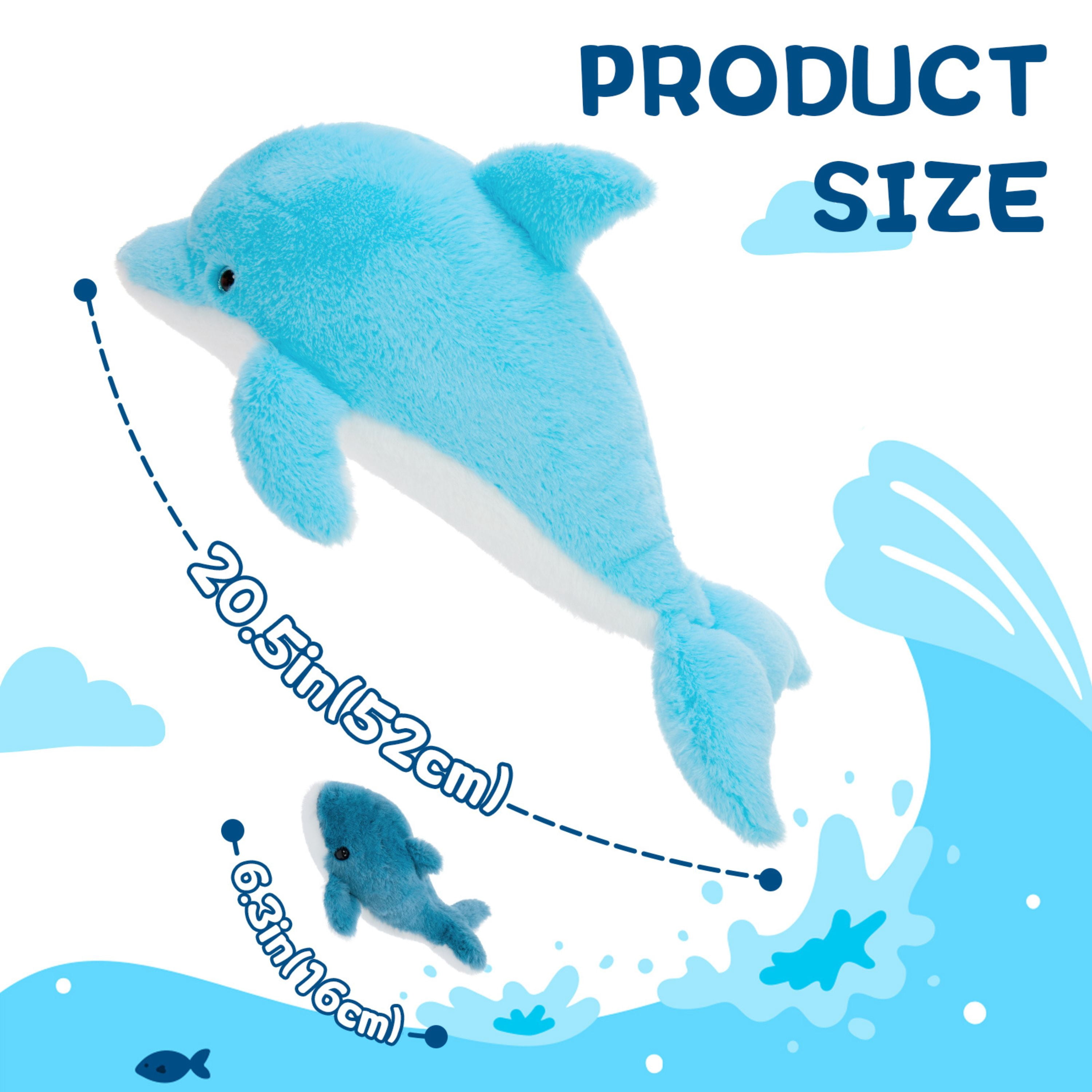 Tezituor 5Pcs Dolphin Stuffed Animal with 4 Babies 20.5'' Stuffed Dolphin Realistic Ocean Plush Toy