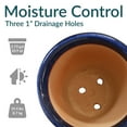 thumbnail image 3 of Sunnydaze Studio 15" x 15" x 12.5" Round Imperial Blue Ceramic Outdoor Planter, 3 of 13