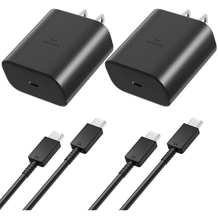 2Pack 45W USB-C Super Fast Charger, Type C Wall Charger Samsung Galaxy S22/S22 Ultra/S22, PPS Charger, 3ft