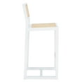 thumbnail image 6 of SAFAVIEH Seika Square Mid Back Bar Stool, White/Natural, 6 of 14