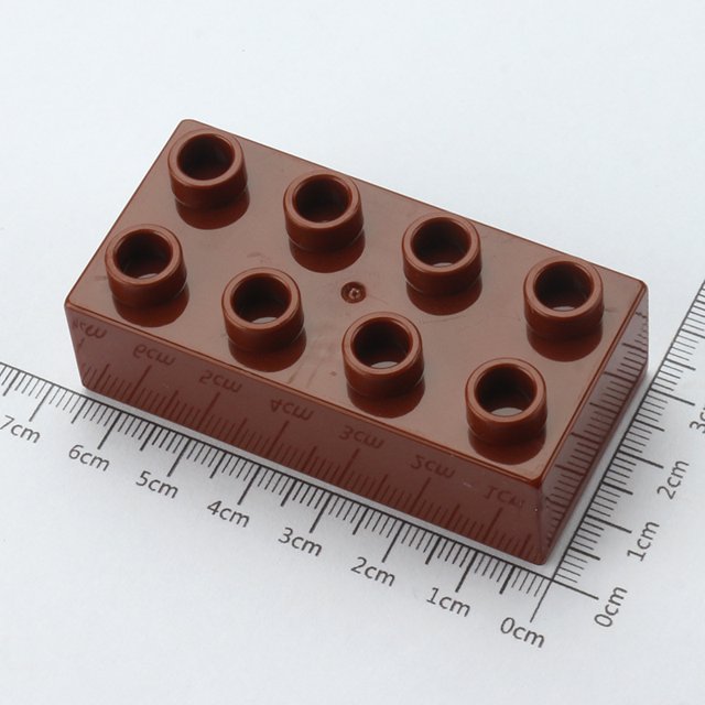 Bloques de construcción de partículas grandes de plástico para jardín de infantes de 2 x 4 de espesor y 8 agujeros, accesorios a granel, piezas de juguete