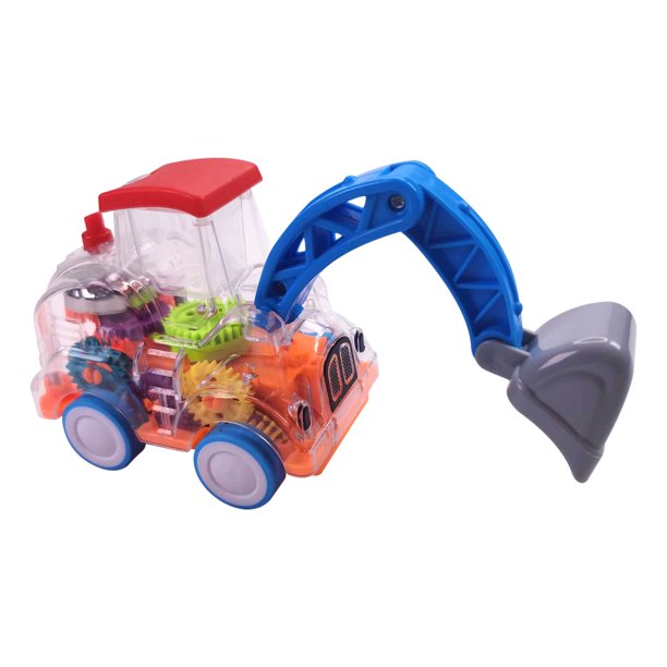Coche de juguete transparente para niños pequeños Coche eléctrico Mecánico con pilas Coche de carreras de juguete con engranajes móviles de colores visibles, efectos de luz LED brillantes Wmkox8yii HAHFKSH666