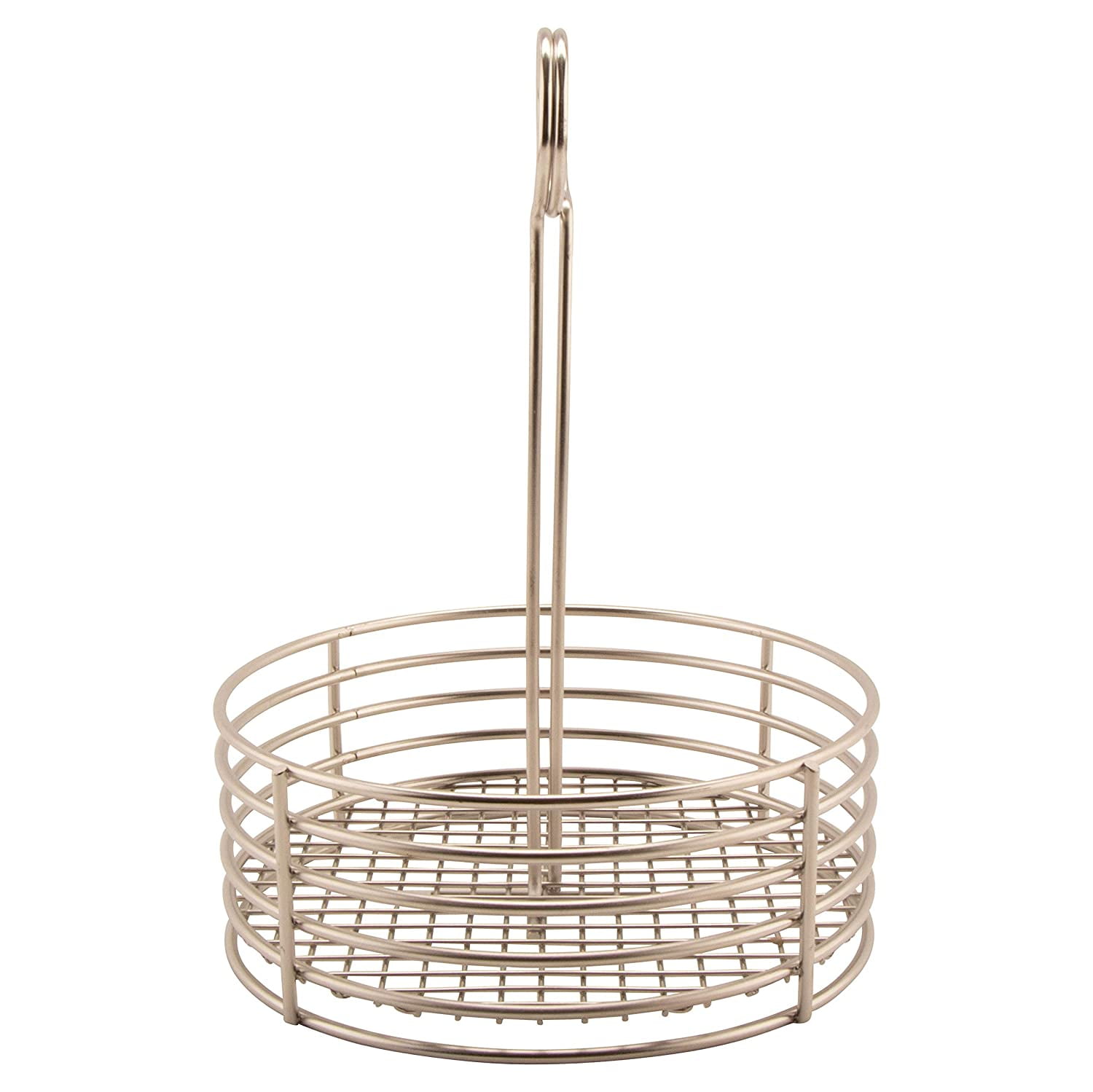 G.E.T. Round Metal Table Top Condiment Caddy with Number Holder 8.5', Stainless Steel