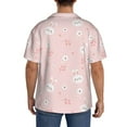 thumbnail image 5 of Vsdgher Cute Bunny Print Men's Wrinkle Free Untucked Cuban Shirt Business Casual Button Down Shirts Short Sleeve Shirt, 5 of 7