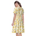 thumbnail image 2 of Horeoi Banana Print Women's Short Sleeve Dress Breathable Polyester-Spandex All-Over Print A-Line Side Pockets Elastic Waist, 2 of 6