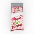 thumbnail image 1 of Ambesonne Ice Cream Bedding Set 3 Pcs, Soft Strawberry, Twin, Hot Pink Maroon Cream, 1 of 3