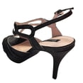 thumbnail image 3 of Bonnibel Belinda-2 Women's Rhinestone Glitter Peep Toe Sling Back Stiletto Sandals Pumps BLACK 8, 3 of 5
