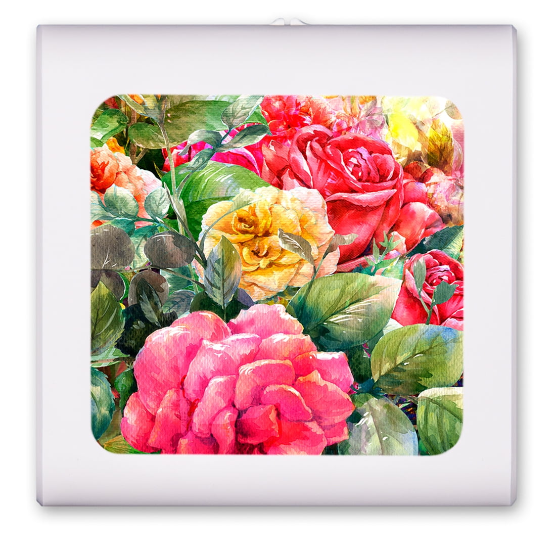 Dimmable LED Night Light With Auto Sensor - Monet Water Lilies Art Plate For Bedroom & Hallway