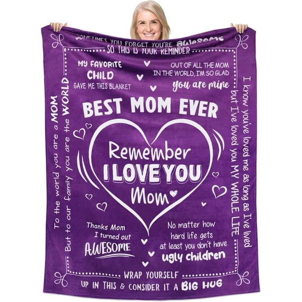 LHSHID Gifts for Mom from Daughter Son Mother's Day Christmas Valentines Day Birthday Gifts Mom Gifts Mother Gifts for Mom to be First Mom New Mom Gifts for Women Throw Blanket 40"x50"