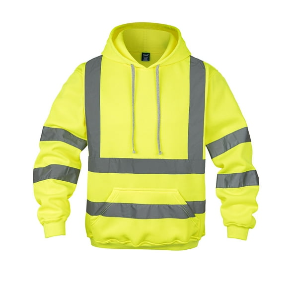 Sudadera de seguridad Wefeyuv - Sudadera con capucha reflectante para hombre, color amarillo