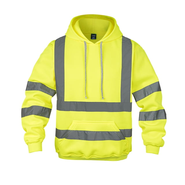 Sudadera de seguridad Wefeyuv - Sudadera con capucha reflectante para hombre, color amarillo
