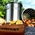 thumbnail image 5 of Bayou Classic 25-Quart Shrimp Boil Stockpot with Perforated Basket, Domed Vented Lid, Heavy Riveted Handles, 5 of 5