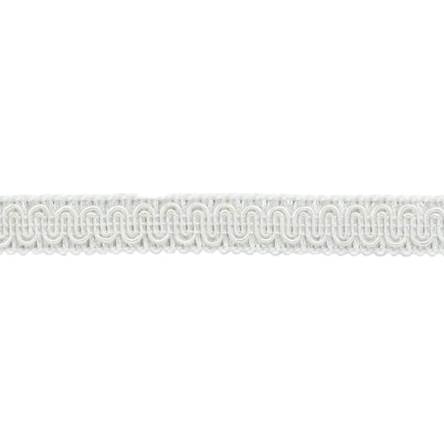 5/8" (1.5cm) Basic Solid Collection Scroll Gimp Braid Trim (Style# 0058SG), Pure White #A1 (Bright White) 12 Yards (36 ft/11m)