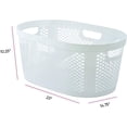 thumbnail image 2 of Superio 40L Dotted Style Laundry Hamper with Cutout Handles - White (2 Pack), 2 of 4