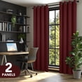 thumbnail image 5 of Deconovo Total Blackout Curtains for Living Room, Thermal Insulated, 2 Panels, 52"x63", Wine Red, 5 of 9