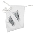 thumbnail image 2 of Skull Fabric Pouch Set of 2, Contemporary Illustration of Smokey Grungy Dark Horror Style Devil Evil Print Art, Small Drawstring Bag for Toiletries Masks and Favors, 9" x 6", Grey White, by Ambesonne, 2 of 2