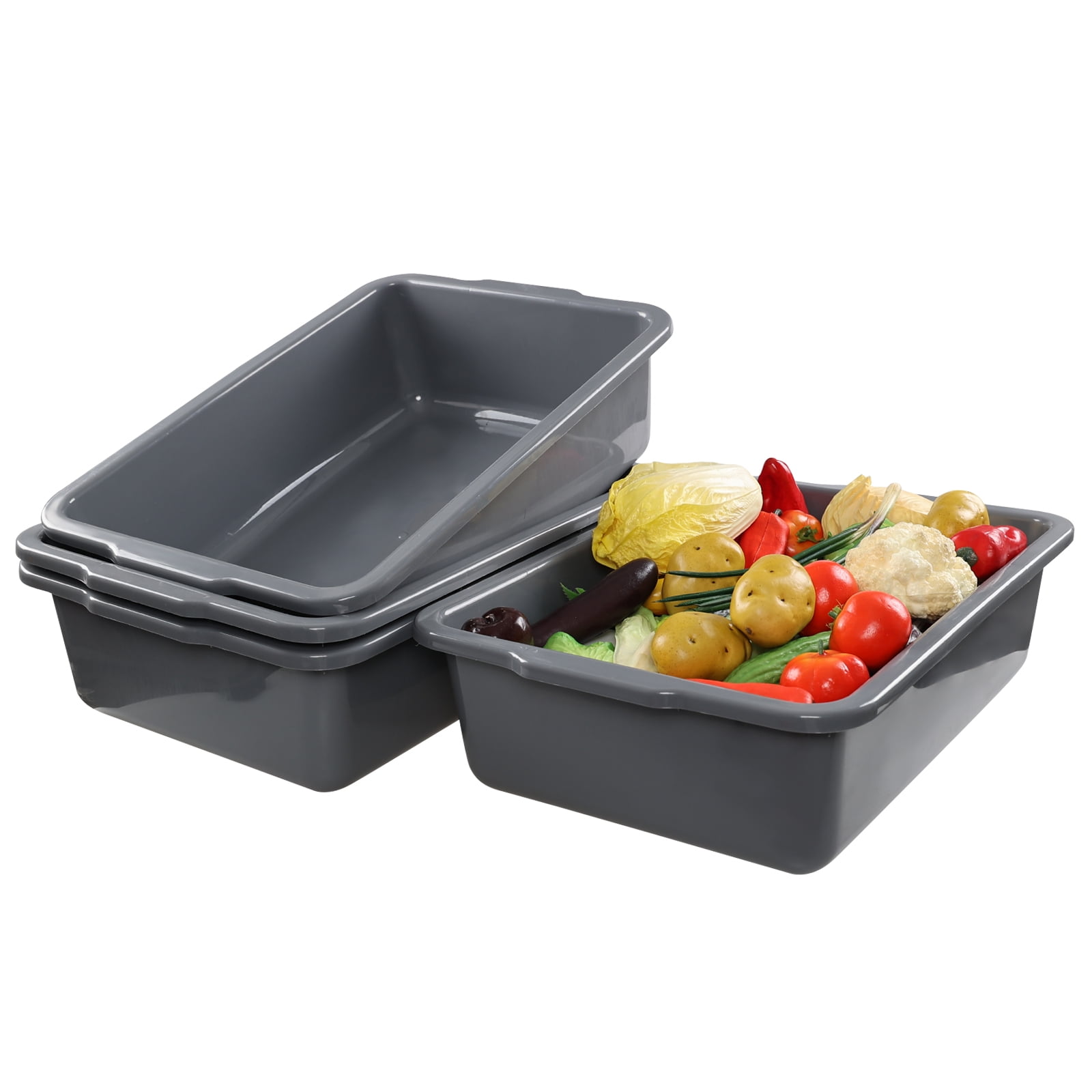3 Pack Food Grade Bus Tubs Commercial 13 L Meat Lug Tubs with Lids