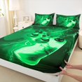 thumbnail image 3 of Homewish Green Gamepads Twin Sheet Sets 3pcs for Kids Children Boys,Abstract Lightning Twin Fitted Sheet Microfiber,Video Game Breathable Flat Sheet,Super Cozy Room Decor, 3 of 7