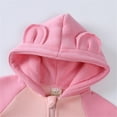 thumbnail image 5 of Infant Snowsuit Fleece Hooded Jumpsuit Bear Ear Onesies Girl Romper Warm Newborn Outfits Baby Girl Newborn Boy Sleepers 3-6 Months, 5 of 9