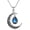 Aquamarine, variant on Crescent Moon Necklace Sterling Silver Moonstone Celtic Moon Teardrop Necklace Celtic Jewelry Gifts for Women Birthday