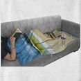 thumbnail image 6 of Summer Soft Flannel Fleece Blanket, Beach Sunshine Sand Waves Sandal Deckchair Holiday Relaxation Vacation Cartoon Print, Cozy Plush for Indoor and Outdoor Use, 60" x 80", Multicolor, by Ambesonne, 6 of 6