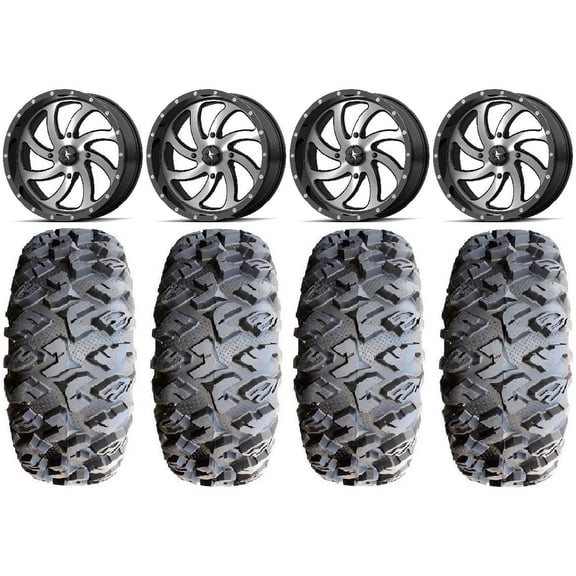 MSA Mach Switch 18" UTV Wheels 33" MotoClaw Tires Can-Am Maverick X3 / Honda Pioneer 1000 / Talon