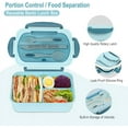 thumbnail image 3 of 1200ML Lunch Containers for Adults, LeakProof Lunch Box with Utensils, BPA Free, 3 Compartment Bento Box Microwave Safe, 3 of 7