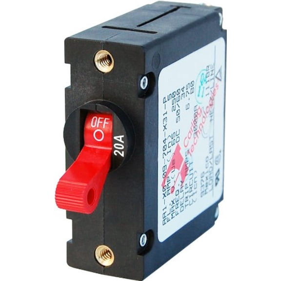 Blue Sea Systems 7213 Breaker, A, 1 Pole Red-toggle Ac/dc 20a