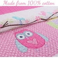 thumbnail image 4 of Cozy Line Cotton Cute Owl Pink Birds Floral Print Pattern Bedding Quilt Set (Queen - 3 Piece), 4 of 5