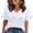 White, variant on Womens Summer Tops Short Petal Sleeve Shirts Fashion V Neck Womens Clothing White