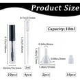 thumbnail image 2 of 10Pcs 10ml Empty Mascara Tube Bottle Transparent Plastic Eyelash Wand Containers Bottles with Rubber Inserts 4Pcs 2ml Dropper 2Pcs Mini Funnel Hopper for DIY handcrafting, 2 of 9