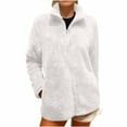 thumbnail image 2 of Wowcloth Woman's Coral Fleece Jacket, Long Sleeve with Front Zipper, Thermal Insulated for Casual Outdoor and Daily Wear, 2 of 9