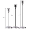 thumbnail image 3 of Juego de 3 portavelas de color negro mate para velas cónicas, candelabro decorativo para bodas, cenas, fiestas, se adapta a velas de 3/4 pulgadas de grosor y velas LED (soporte de vela de metal), 3 of 4