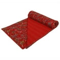 thumbnail image 4 of Indian Handmade Cotton Bird Print Kantha Quilt Blanket Red Patch Baby Qults Bedspread Size 40X60in., 4 of 4