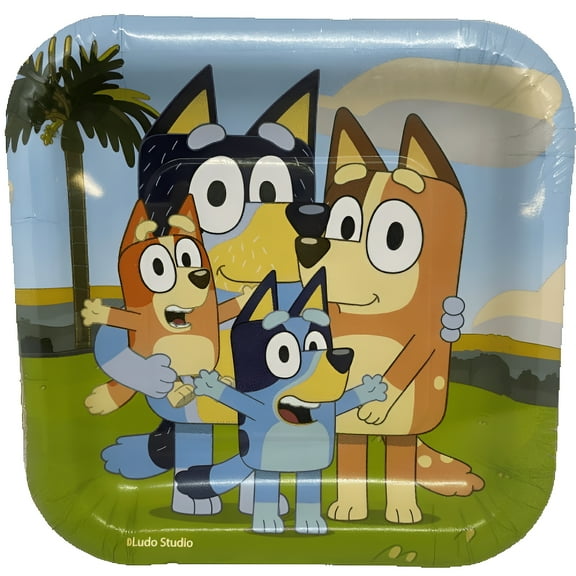 Bluey Themed Party Paper Plates Small 7" - Pack of 8