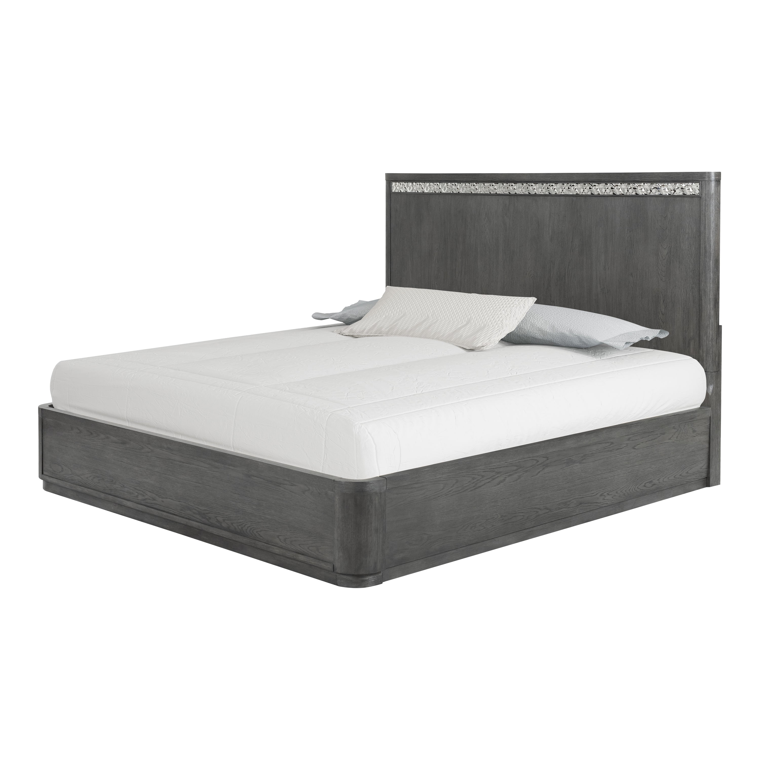Furniture of America Cheri Solid Wood Adult Platform Bed, Queen, Ash Gray