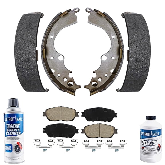 Detroit Axle - Brake Pads for 2004-2010 Toyota Sienna, Front & Rear Ceramic Brake Pads w/Hardware 2005 2006 2007 2008 2009 Replacement