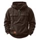 thumbnail image 3 of MHFRRA Sudadera Informal con Capucha y Mangas Raglán de Pana para Hombre, con Bolsillos con Cremallera, para Uso Diario En Otoño E Invierno Café, 3 of 4