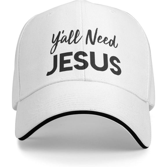 Y'all Need Jesus Baseball Cap Men Trucker Hat Gift Women Dad Hat Sun Hat Adjustable Ponytail Hat Black