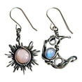 thumbnail image 1 of Pendientes Estilo Sol Sol Luna Boho Pendientes Retro Luna Luna Piedra Pendientes asimétricos, 1 of 8