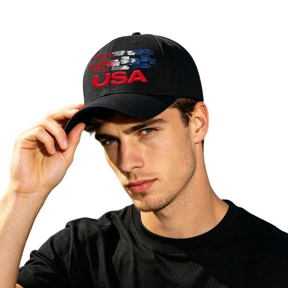 XIAOCHA Men's Embroidered Baseball Cap Adjustable Dad Hat Outdoor Snapback Hat,Black