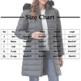 thumbnail image 2 of Enjoytime Winter Coats for Women Solid Color Long Sleeve Hooded Zip Up Jackets Fall Fashion Warm Thick Mid Length Outerwear, 2 of 3