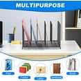 thumbnail image 3 of 5 Sections Desk File Holder/Rack/Sorter,Mesh File Organizer,File Folder Organizer,Metal Upright Desktop Organization for Documents,Magazine,Kitchenware,Antiskid,Antirust,Sturdy,1 Pack, 3 of 4