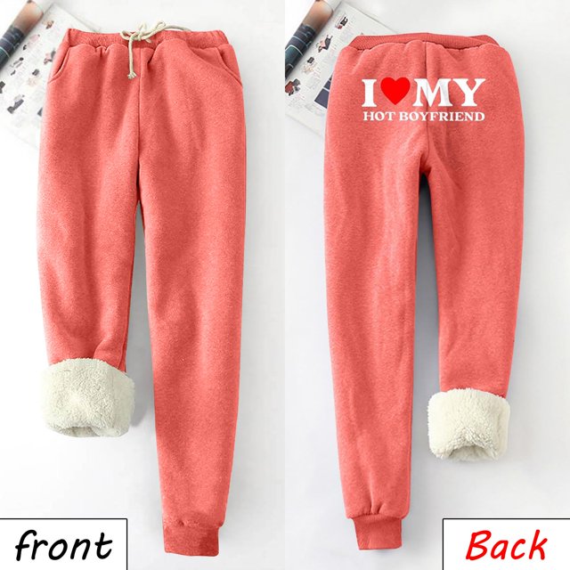 Simua Pantalons de Jogging en Molleton pour Femmes Bas Resserré Hiver avec Cordon de Serrage Taille Haute avec Poches
