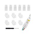 thumbnail image 1 of 12Pcs 2 PIN LED Light Strip Connectors 8mm Wide Unwired Gapless Solderless Strip To Wire Quick Connectors Adapter For Waterproof Or Non-Waterproof Sin, 1 of 5