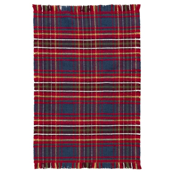 Better Homes & Gardens Blue Corin Plaid Woven Indoor Rug, 26"x36"