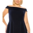 thumbnail image 3 of B Darlin Juniors Trendy Plus Off The Shoulder Fit Flare Dress Navy 14W, 3 of 3