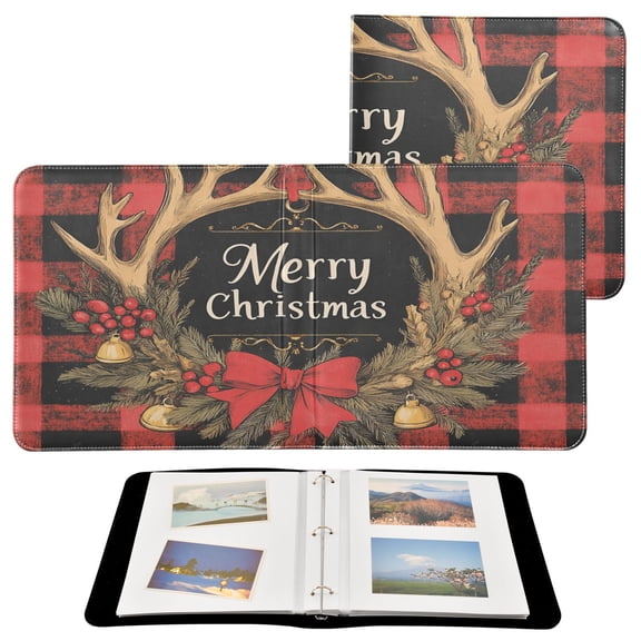 BZSMCE Photo Album Book Scrapbooking Christmas Painting Of Elegant Plaid Painting Printed Picture Album