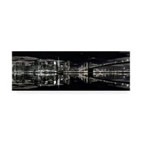 Trademark Fine Art 'Brooklyn Bridge Panorama Black And White' Canvas Art by David Ayash